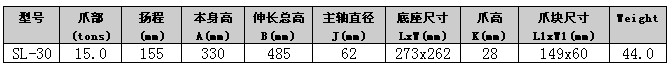 優(yōu)偉千斤頂SL-30參數(shù)